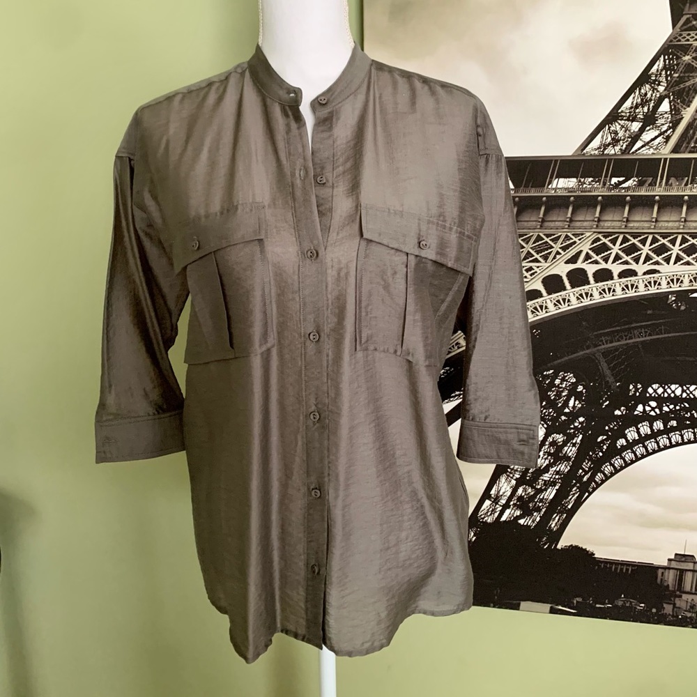 NWT Joie XS 3/4 Sleeve Moss Colored Blouse